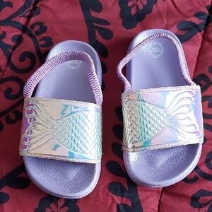 Wonder Nation Kids Iridescent Mermaid Slide Sandals 7-8
